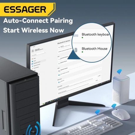 Бездротовий Bluetooth адаптер Essager Freedom 5.4 Black (EBT54-JH01-P)