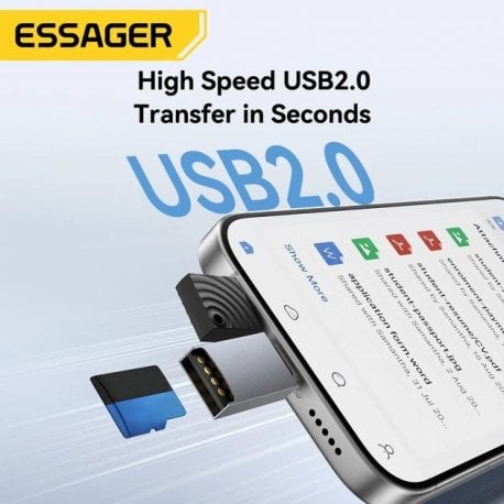 Кардидер Essager Card Reader Type-C 2-in-1 TF/Micro SD (EDKTF-QW0G-P)