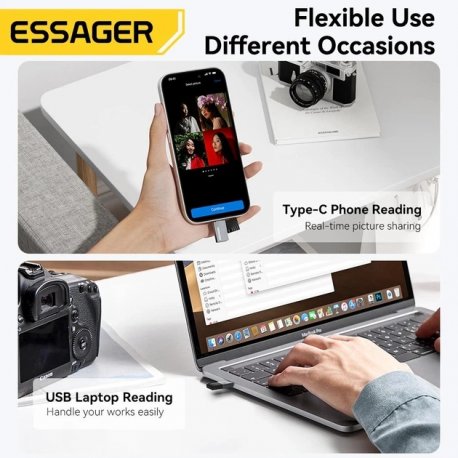 Кардидер Essager Card Reader Type-C 2-in-1 TF/Micro SD (EDKTF-QW0G-P)