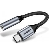 Перехідник Ugreen AV142 USB Type-C to 3.5mm (10cm) Gray (30632)