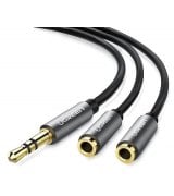 Кабель Ugreen AV123 3.5mm Stereo Audio Splitter Cable with Braid (20cm) Black (10532)