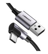Кабель Ugreen US284 USB 2.0 to Angled USB Type-C (3m) Black (70255)