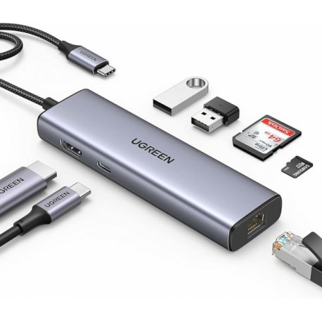USB-хаб Ugreen CM512 Gray (60515)
