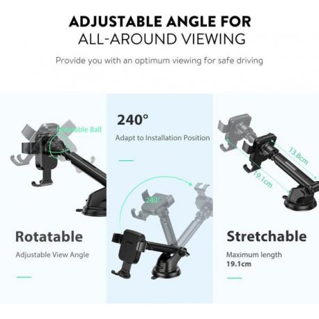 Автотримач Ugreen LP200 Gravity Phone Holder with Suction Cup Black (60990B)