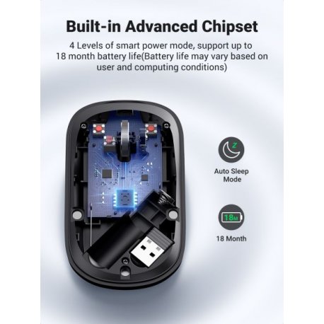 Беспроводная мышь Ugreen MU001 Wireless Mouse Black (90372)