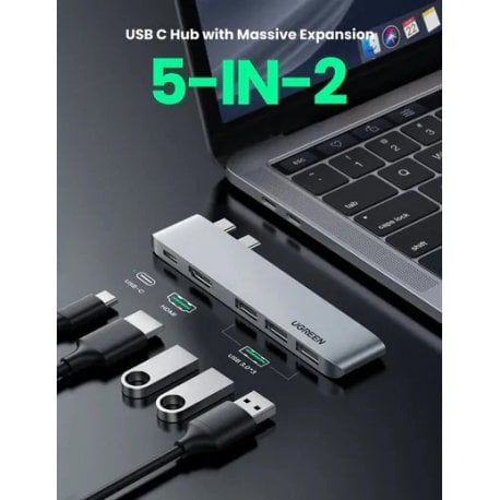 USB-хаб Ugreen CM251 Space Gray (60559)