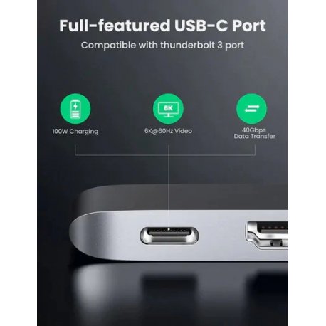 USB-хаб Ugreen CM251 Space Gray (60559)