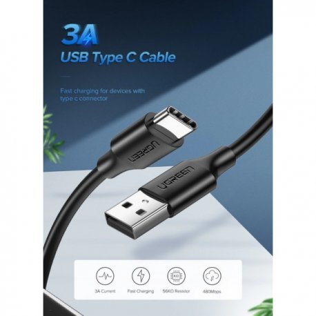 Кабель Ugreen US287 USB 2.0 to USB Type-C (0.5m) White (60120)