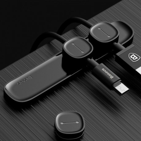 Органайзер для кабелів Baseus Peas Cable Clip Black (ACWDJ-01)