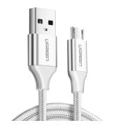 Кабель Ugreen US290 USB to Micro USB Cable Aluminum Braid (2m) White (60153)