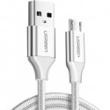 Кабель Ugreen US290 USB to Micro USB Cable Aluminum Braid (2m) White (60153)