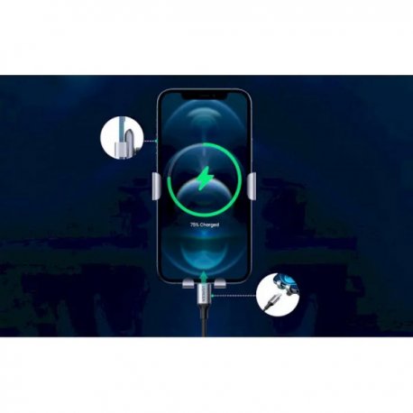 Автодержатель с беспроводной зарядкой Ugreen LP274 Gravity Phone Holder for Round Air Vent Black (30401)
