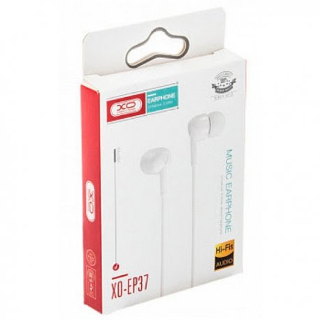 Наушники XO EP37 In-ear Earphone (1.15m) (3.5mm) White