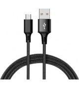 Кабель синхронізації даних XO microUSB NB143 Braided 1.5A/2m Black (6920680870660)
