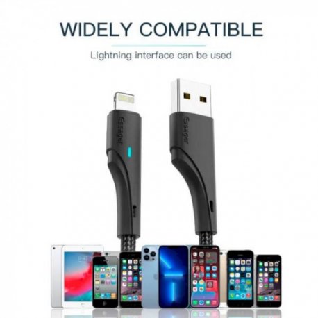 Кабель Essager Rousseau Fast Charging USB - Lightning (3m) Black (EXCL-LSC01)