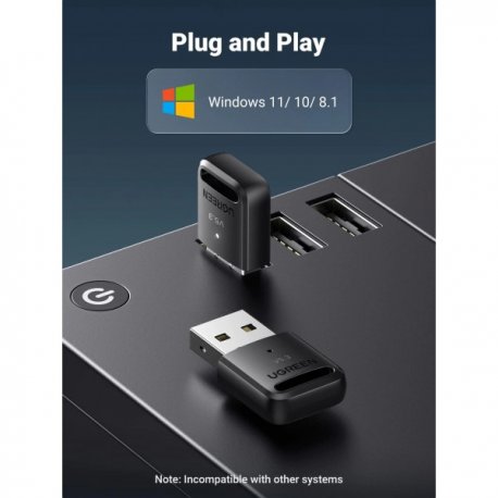 Бездротовий Bluetooth адаптер Ugreen CM591 Black (90225)