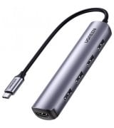 USB-хаб Ugreen CM417 USB-C to 4xUSB 3.0+HDMI Adapter Space Gray (20197)