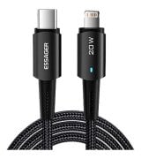 Кабель Essager Sunset Type-C to Lightning 20W (1m) Black (EXCTL-CG01)