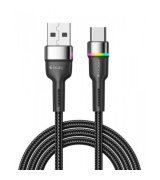 Кабель Essager Colorful LED USB-A to Type-C (0.5m) Black (EXCT-XCDB01)