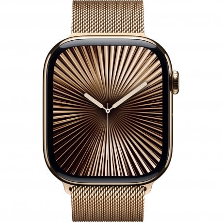 Apple Watch Series 10 46mm (GPS+LTE) Gold Titanium Case with Gold Milanese Loop - M/L (MX003)