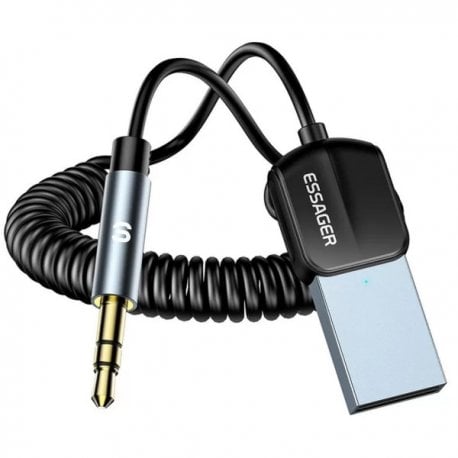 Беспроводной Bluetooth адаптер Essager Lingfeng Bluetooth 5.0 A USB to 3.5mm Grey (EBT-LF01-P)