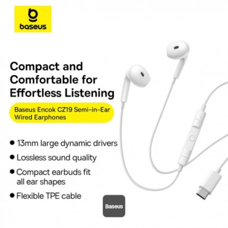 Навушники Baseus Encok HZ11 (Type-C) White (A00164200213-Z1)
