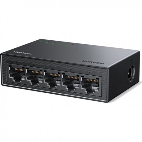 Коммутатор Ugreen CM833 5-Port Gigabit Ethernet Switch PC+ABS Housing Black (35492EU)