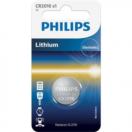 Батарейка Philips CR 2016 BLI 1 Lithium (CR2016/01B)