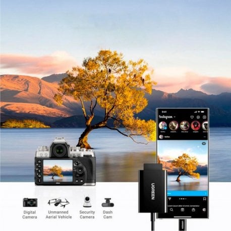 Кардидер Ugreen CM265 USB-C 3.1 Card Reader для TF/SD Black (35622)