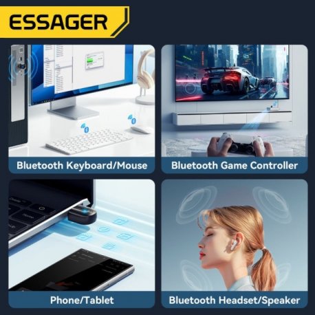 Адаптер Essager Beiheng USB Bluetooth 5.3 (EBT53-BH01-P)