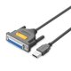 Кабель Ugreen US167 USB to DB25 Parallel Printer Cable (2m) Black (20224)