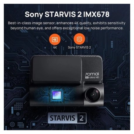 Видеорегистратор 70mai Dash Cam 4K Black (A800SE-1 Set)