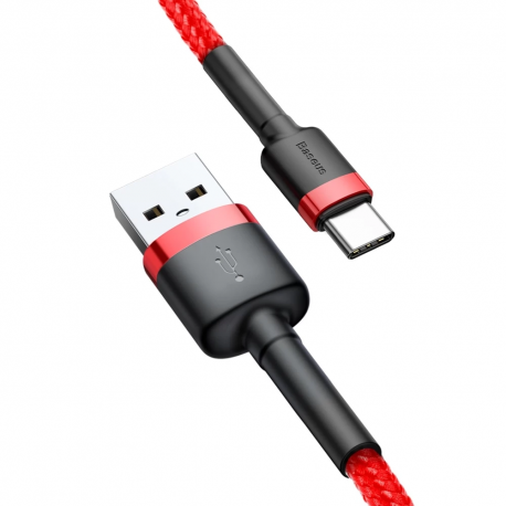 Кабель Baseus Cafule Cable USB for Type-C 3A 1M Red (CATKLF-B09)