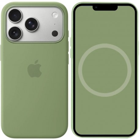 Чехол AAA Silicone case для iPhone 17 Pro с Magsafe and Animation Light Moss