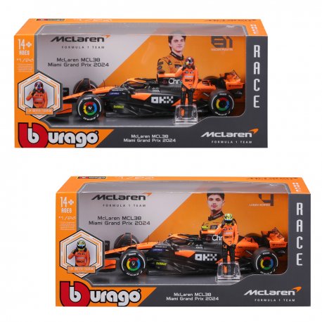 Автомодель с фигуркой Bburago McLaren MCL38 (Random) (18-28040)