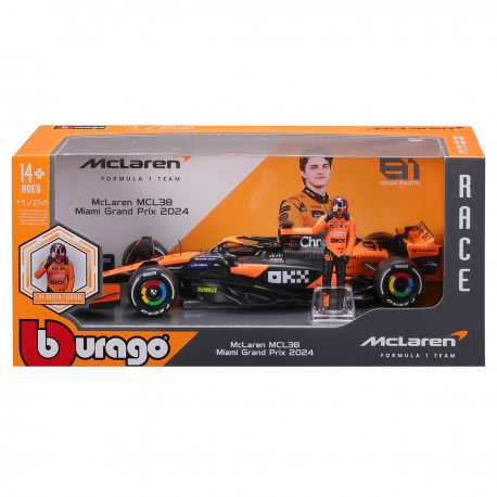 Автомодель с фигуркой Bburago McLaren MCL38 (Random) (18-28040)