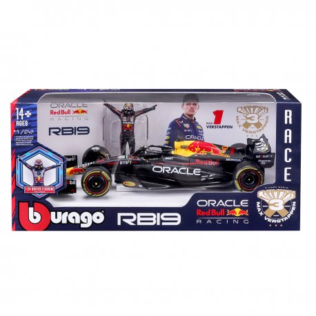 Автомодель с фигуркой Bburago Red Bull Racing RB19 (Random) (18-28036)