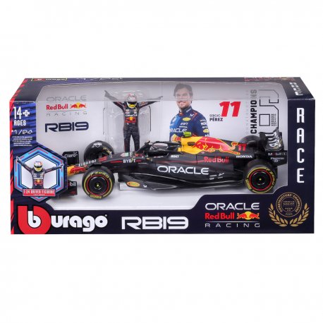 Автомодель с фигуркой Bburago Red Bull Racing RB19 (Random) (18-28036)