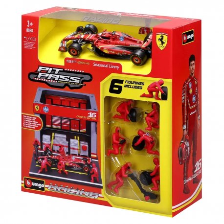 Игровой набор Bburago Pit Pass Ferrari SF-24 1:43 (18-36862 (№16))