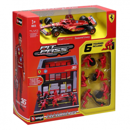 Игровой набор Bburago Pit Pass Ferrari SF-24 1:43 (18-36862 (№16))