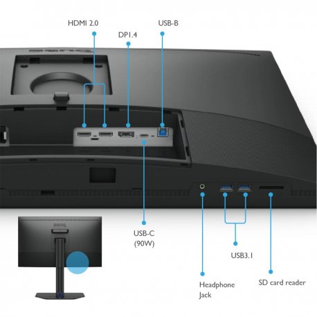 Монитор BenQ 24" SW272Q (9H.LLPLB.QBE)
