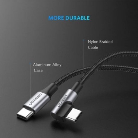 Кабель Ugreen US255 USB Type-C to USB Type-C (3m) Black/Gray (80714)