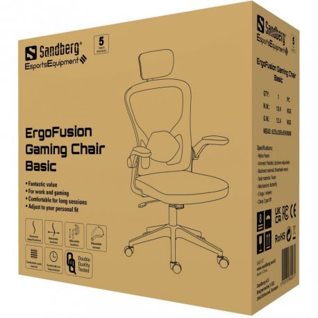 Ігрове крісло Sandberg ErgoFusion Black (640-97)