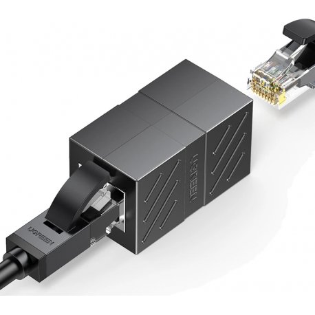 Коннектор Ugreen NW114 RJ-45 Ethernet Cable Extender Adapter Black (20390)
