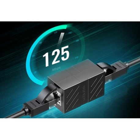 Коннектор Ugreen NW114 RJ-45 Ethernet Cable Extender Adapter Black (20390)