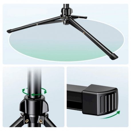 Штатив Ugreen LP680 Selfie Stick Tripod with Bluetooth Remote Black (15609)