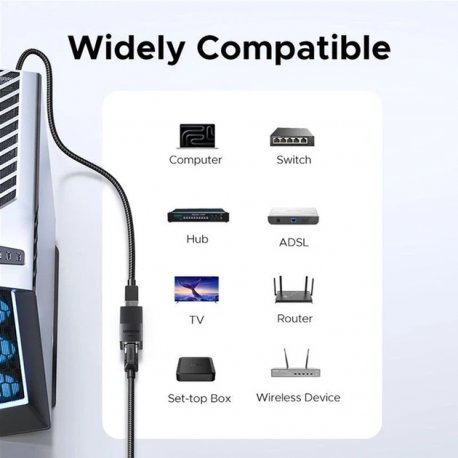 Коннектор Ugreen NW326 RJ-45 10Gbps Shielded Network Connector Black (55359)