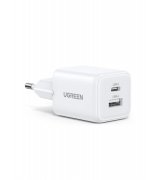 Сетевое зарядное устройство для Ugreen X514 USB-C+USB 20W GaN Fast Charger White (65006)