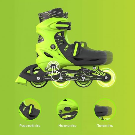 Роликовые коньки Neon Inline Skates размер 30-33 Green (NT07G4)