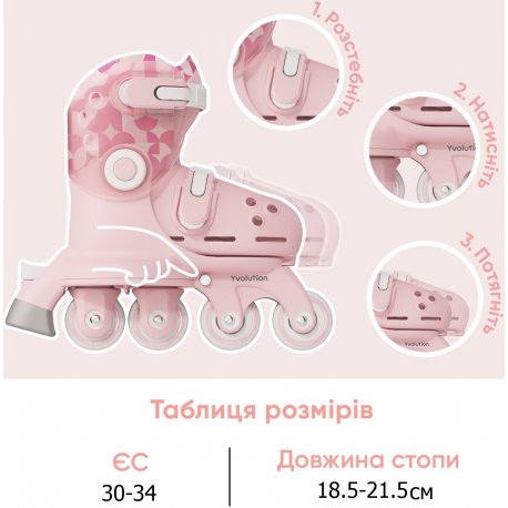Роликовые коньки Yvolution Twista размер 30-34 Pink (YC01P4)